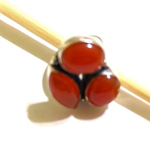 Sterling Silver Carnelian Cluster Ring